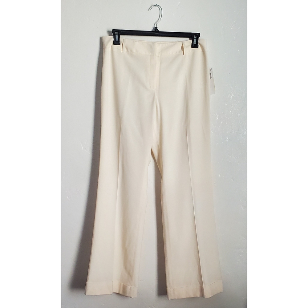 Ivory Wide-leg Dress Pants